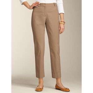 Talbots Heritage Fit Relaxed Straight Trouser Pants Elastic Waist Khaki Camel